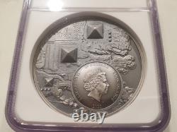 2022 Cook Islands LEGACY OF THE PHARAOHS 3 oz Silver NGC MS70 Antiqued Coin