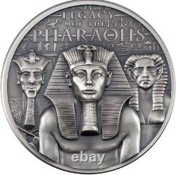 2022 Cook Islands LEGACY OF THE PHARAOHS Antique 3 Oz Silver Coin