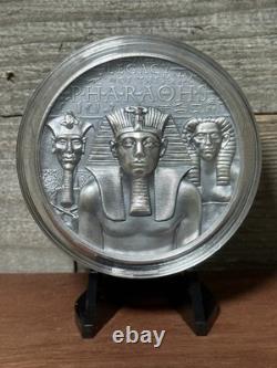 2022 Cook Islands LEGACY OF THE PHARAOHS Antique 3 Oz Silver Coin