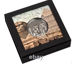 2022 Cook Islands LEGACY OF THE PHARAOHS Antique 3 Oz Silver Coin