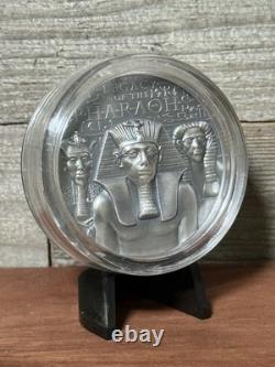 2022 Cook Islands LEGACY OF THE PHARAOHS Antique 3 Oz Silver Coin