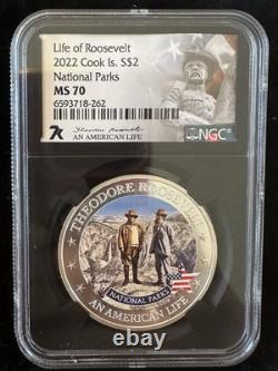 2022- Cook Islands- Life Of Roosevelt-National Parks- NGC-MS70