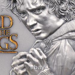 2022 Cook Islands Lord of the Rings 2 oz Silver Antiqued High Relief Coin