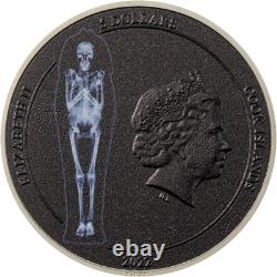 2022 Cook Islands MUMMY X-RAY Proof Ultra High Relief 1 oz. 999 Silver Coin