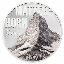 2022 Cook Islands Matterhorn Mountain UHR 2 oz Silver Proof $10 Coin OGP