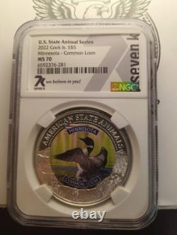 2022 Cook Islands Minnesota Common Loon Silver NGC MS 70 E14-5