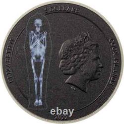 2022 Cook Islands Mummy X-Ray 1 oz. 999 Silver Proof Coin Ultra High Relief