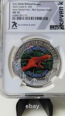 2022 Cook Islands New Hampshire Red Spotted Newt NGC MS70 US State Animal Series