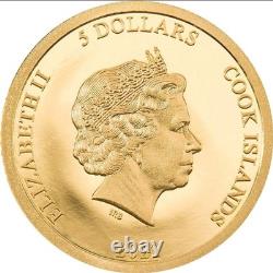 2022 Cook Islands Pure Gold Proof Coin 24k Legacy Of The Pharohs