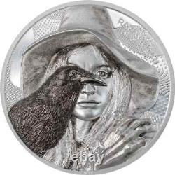 2022 Cook Islands Raven Witch Eye of Magic 2 oz. 999 Silver Coin CIT RARE