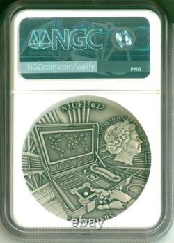 2022 Cook Islands S$5 End Of Humanity Memory NGC MS70 Antiqued COA