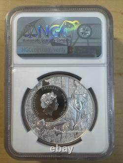 2022 Cook Islands Silver Delaware Grey Fox $5 State Animal NGC MS 70/005