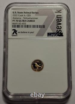 2022 Cook Islands State Animal. 5 Gram Gold Ngc Pf70 Ucam Alabama Yellowhammer