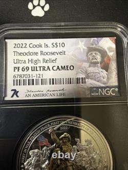 2022 Cook Islands Theodore Roosevelt 2 oz Silver Coin PF 69 Ultra Cameo NGC