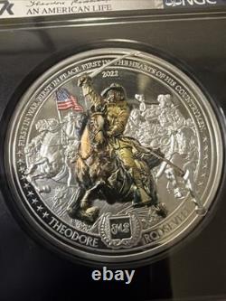 2022 Cook Islands Theodore Roosevelt 2 oz Silver Coin PF 69 Ultra Cameo NGC