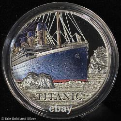 2022 Cook Islands Titanic 1 oz Silver Ultra High Relief Proof Color Coin in OGP