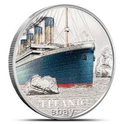 2022 Cook Islands Titanic Coin 1 oz Colorized UHR. 999 Silver Proof CIT