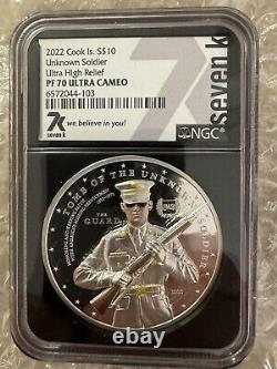 2022 Cook Islands Unknown Soldier 2oz High Relief Silver Coin NGC PF70 7K Metals