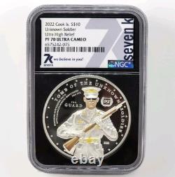 2022 Cook Islands Unknown Soldier 2oz High Relief Silver Coin NGC PF70 7K Metals
