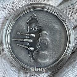 2022 Cook Islands Untrapped 1 oz Silver Antiqued Coin High Relief