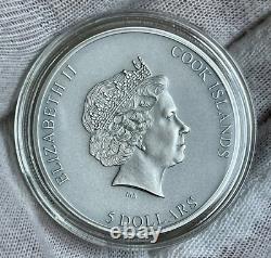 2022 Cook Islands Untrapped 1 oz Silver Antiqued Coin High Relief