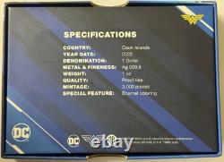 2022 Cook Islands Wonder Woman Shaped Coin 1 oz Silver Proof-Like DC