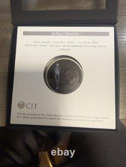 2022 Cook Islands X-Ray Mummy Silver Coin PCGS PR70DCAM First Day Issue