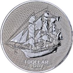 2022 Cooks Islands 1 Ounce Silver $1 H. M. S. Bounty BU STOCK