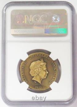 2022 Gold Cook Islands 199 Minted $250 High Relief Pegasus Ngc Ms 70 Antiqued