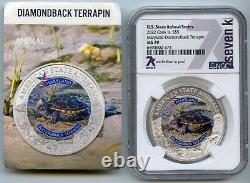 2022 NGC MS70 Cook Islands $5 Maryland-Diamondback Terrapin U. S. State Series