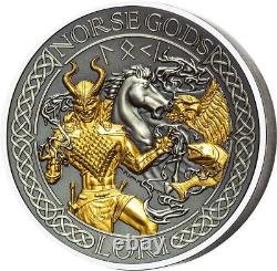 2022 Norse Gods Loki 2 Oz Silver Cook Islands Antiqued