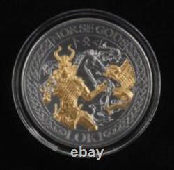 2022 Norse Gods Loki 2oz. 999 Silver Cook Islands Antiqued Finish