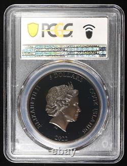 2022 PCGS PR 70 DCAM Cook Islands Iron Maiden Obsidian Black First Day