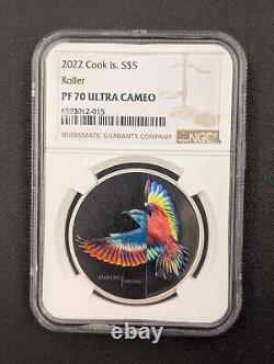 2022 PF 70 ULTRA CAMEO Cook Islands Ultra High Relief Roller NGC 1 oz Silver