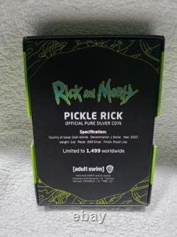 2022 Rick & Morty'Pickle Rick' 1oz Silver Coin 1499 Mintage / New In Box