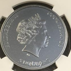 2022 S$5 Cook Island Secret Heart NGC Ms70 Antiqued 1oz Silver K7 Only 2002 Made