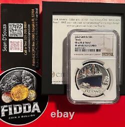 2022 Titanic 1oz Proof Silver Cook Island NGC PF69 loose coal in slab see note