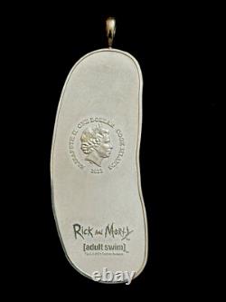 2022 cook Island Pickle Rick, Morty, Pendant, 1oz. 999, Silver