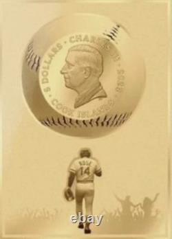 2023 $1 Cook Islands. 5g. 9999 Gold Foil Card Legends Series Pete Rose