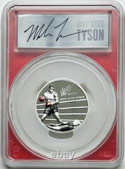 2023 $10 Cook Islands Mike Tyson 2 Oz Silver Proof Pcgs Pr70 First Strike Signed