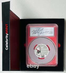 2023 $10 Cook Islands Mike Tyson 2 Oz Silver Proof Pcgs Pr70 First Strike Signed