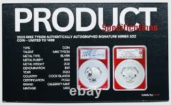 2023 $10 Cook Islands Mike Tyson 2 Oz Silver Proof Pcgs Pr70 First Strike Signed