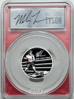 2023 $10 Cook Islands Mike Tyson 2 Oz Silver Proof Pcgs Pr70 First Strike Signed