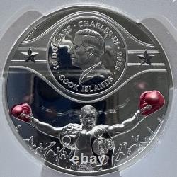 2023 2 oz Cook Islands Silver Mike Tyson Coin with Autograph PCGS PR70 DCAM