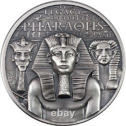 2023 $20 Cook Islands LEGACY OF THE PHARAOHS Antique Finish 3 Oz Silver Coin