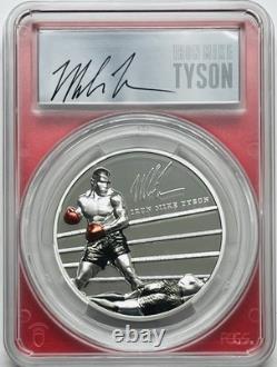 2023 $25 Cook Islands MIKE TYSON 5oz SILVER PROOF PCGS PR70 FIRST STRIKE SIGNED