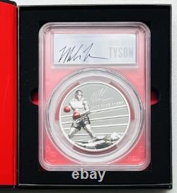2023 $25 Cook Islands MIKE TYSON 5oz SILVER PROOF PCGS PR70 FIRST STRIKE SIGNED