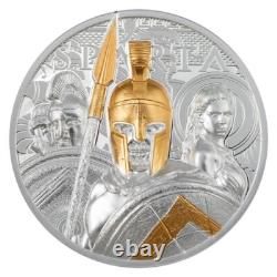 2023 3oz Silver Sparta Ultra High Relief Proof Mintage 888 Cook Islands