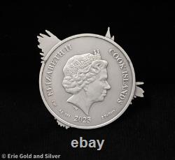 2023 $5 Cook Island Harry Potter Hedwig 5 oz Antique Silver Coin