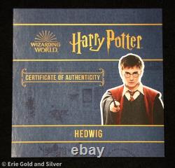 2023 $5 Cook Island Harry Potter Hedwig 5 oz Antique Silver Coin
